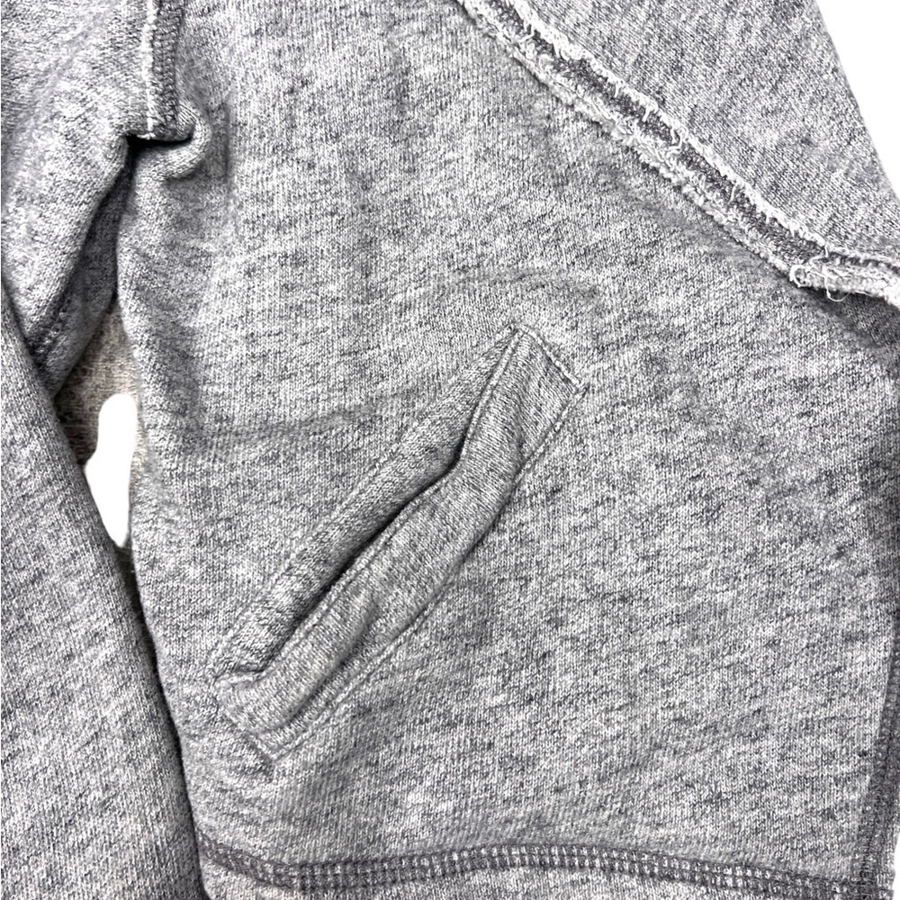 Abercrombie & Fitch Gray Copped Sweatshirt Moto Jacket Large Jersey Knit y2k - Picture 5 of 10